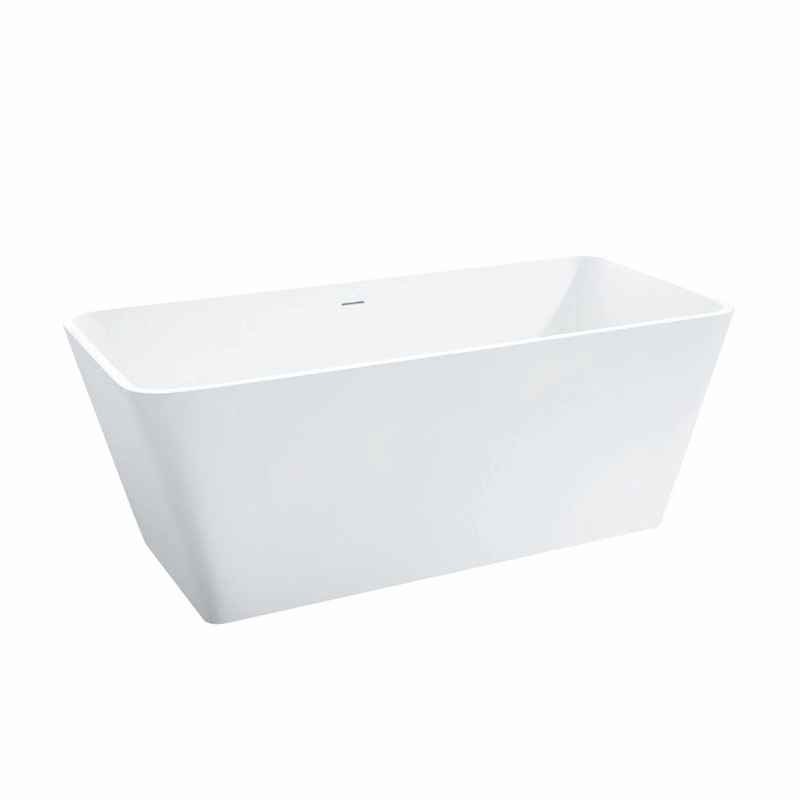Moderne witte vrijstaande badkuip met massief oppervlak