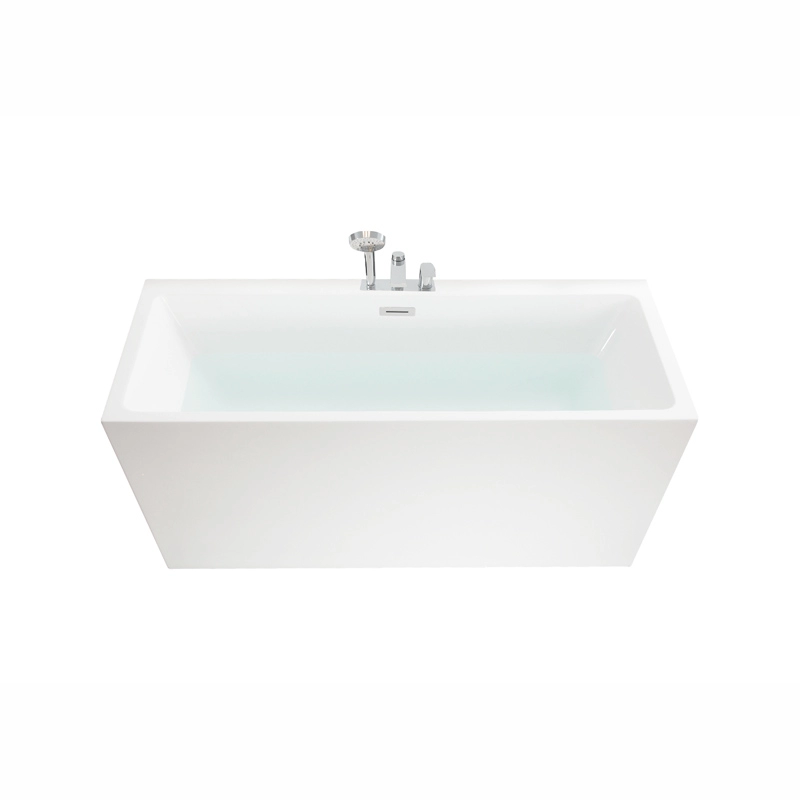 Witte acryl vrijstaande badkuip met vierkante vorm