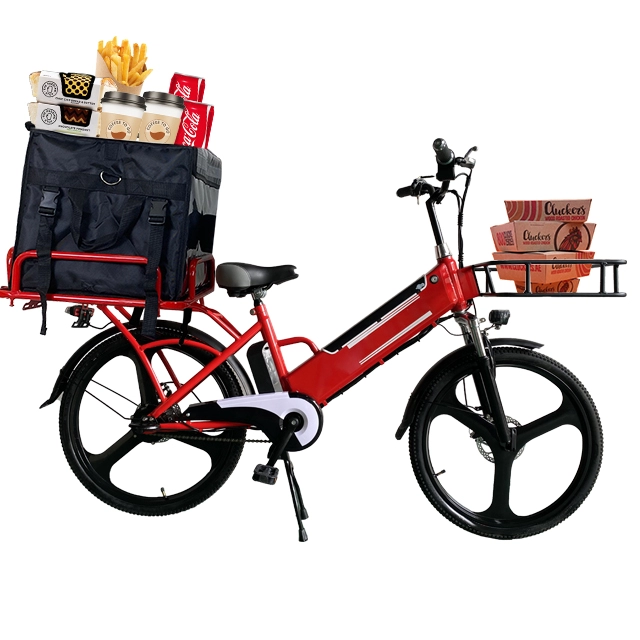 48V 240W rode elektrische fiets voor het bezorgen van eten