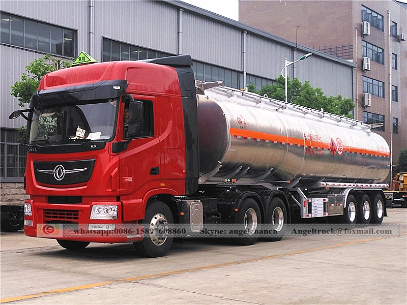 3-assige aluminium brandstoftank oplegger olietankwagen