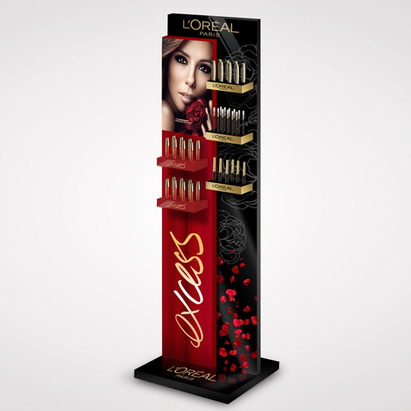 Lage prijs acryl cosmetische stand display op maat Gebruikt om make-up stand cosmetische display weer te geven