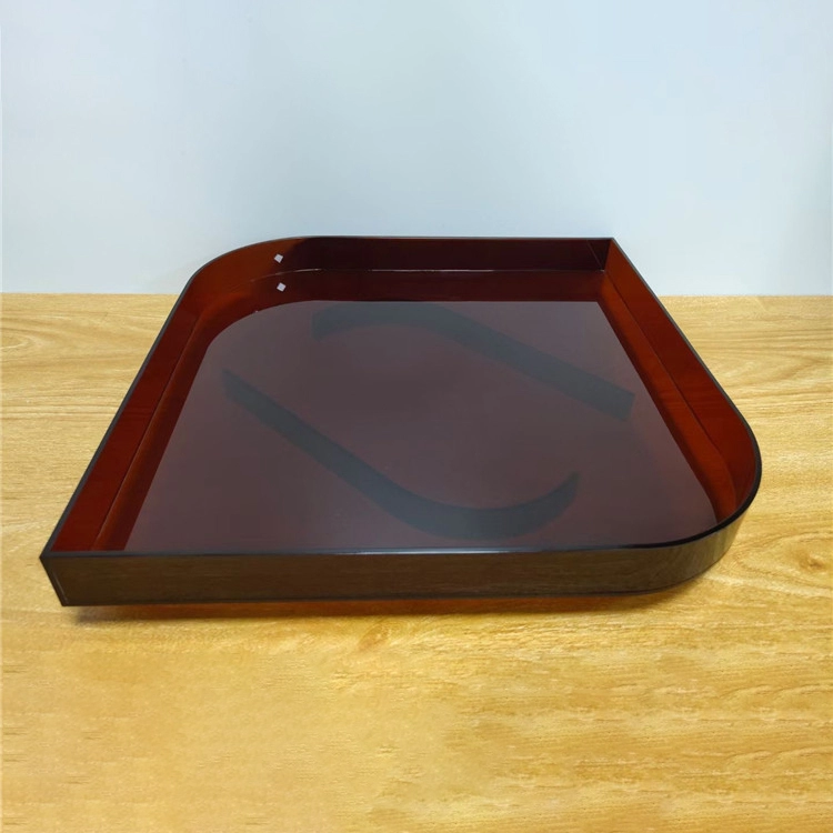 aangepaste specifieke vorm bruine acryl tray organizer