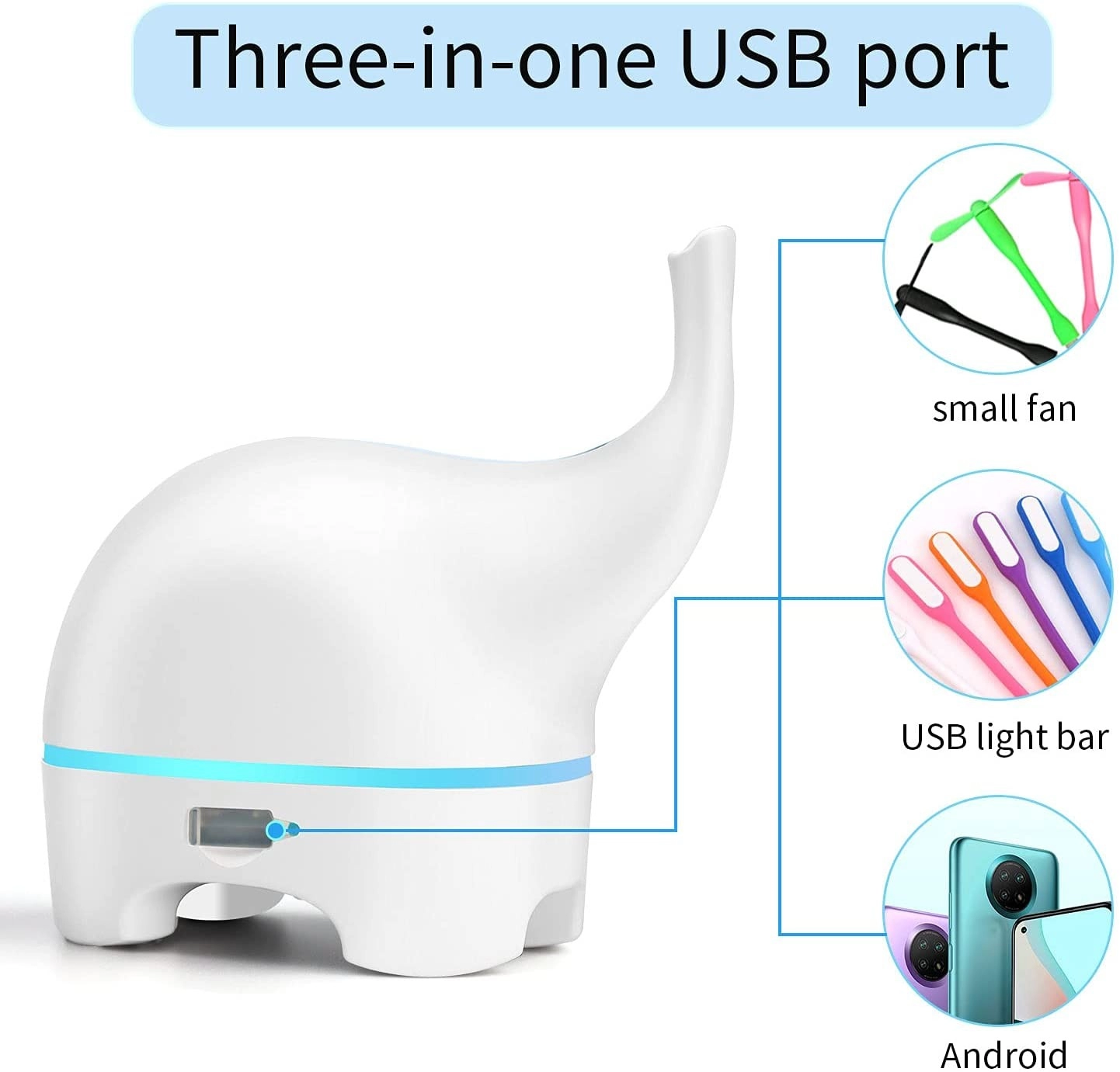 Mini Olifant USB Kids Ultrasone Aroma Essentiële Olie Diffuser Luchtbevochtiger