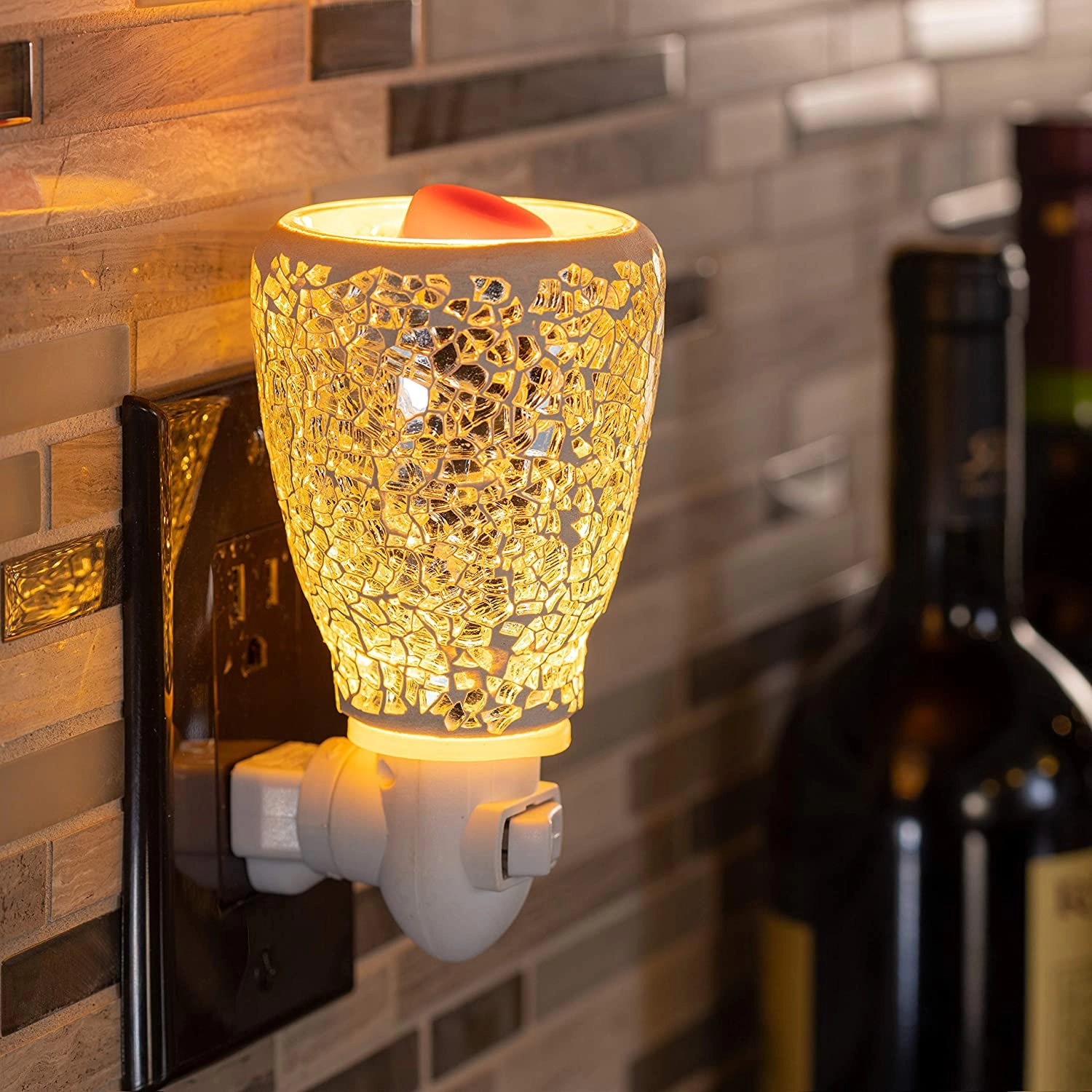 3D-glas elektrische wassmeltbranderlamp voor woonkamer