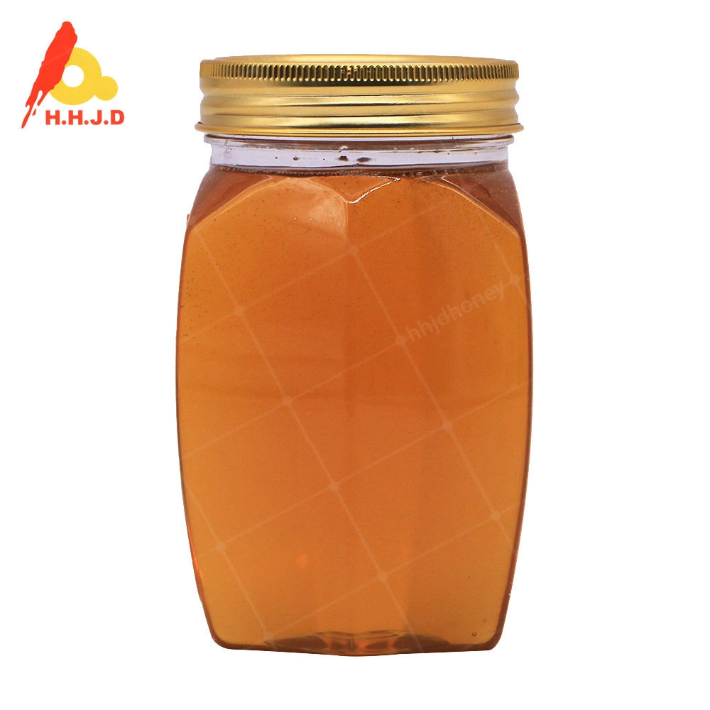 500g zeshoekige plastic fles puur natuurlijke meerbloemige honing
