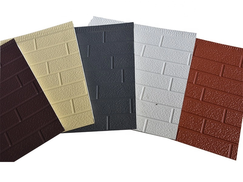 6 standaard gebeeldhouwde metalen panelen met baksteenpatroon