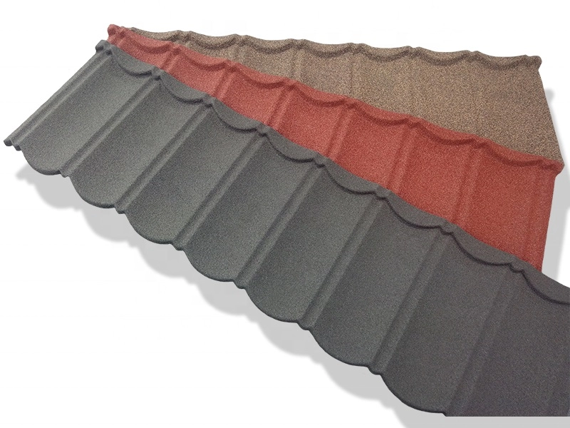 Aangepaste kleurrijke stenen gecoate metalen dakpan