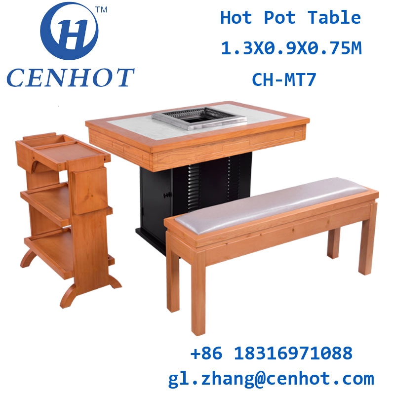 Aangepaste rookloze hotpot-tafel en stoelenset Supply Guangdong - CENHOT