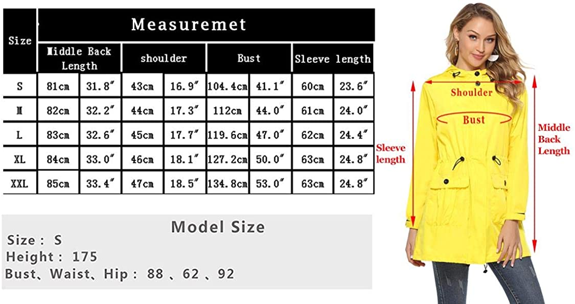 mid-long hooded drawstring waist raincoat