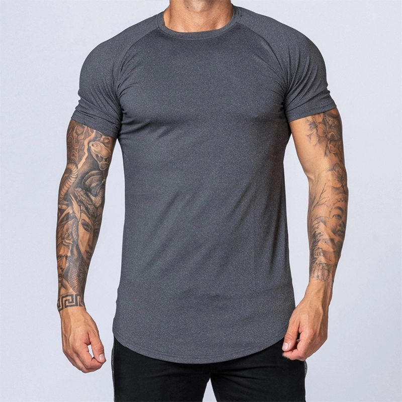T-shirt van ademend polyester met ronde hals voor heren