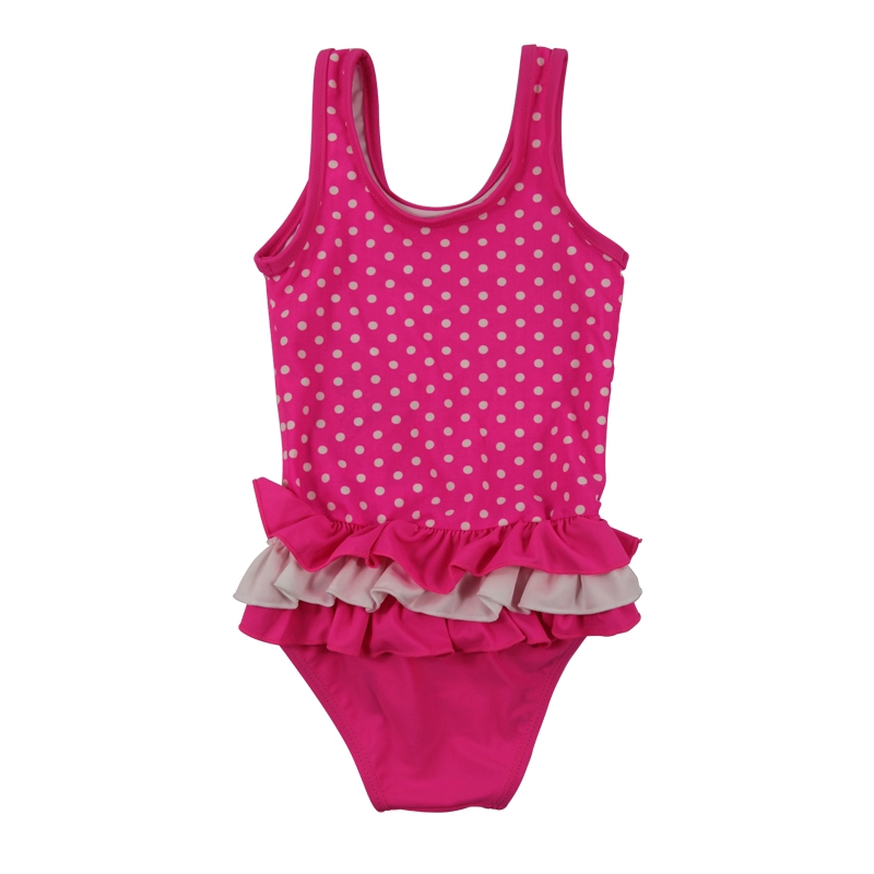 Roze en witte stippen zwemkleding voor meisjes