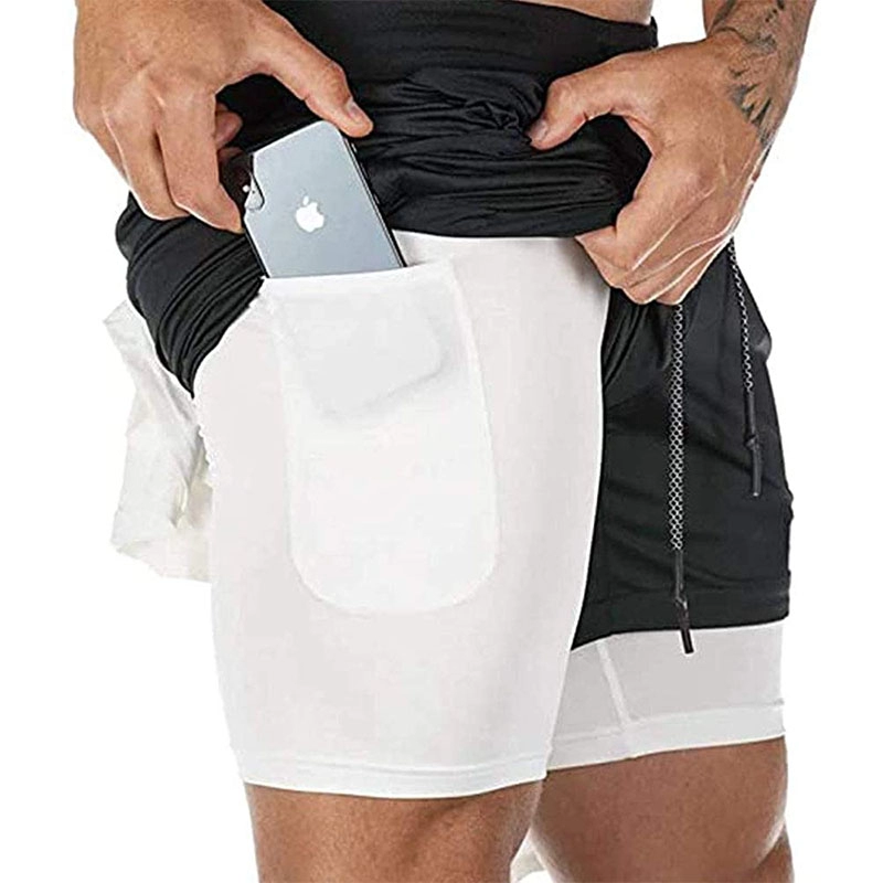 Heren 2-in-1 Stealth Shorts 7 Inch Gym Yoga Outdoor Sport Shorts