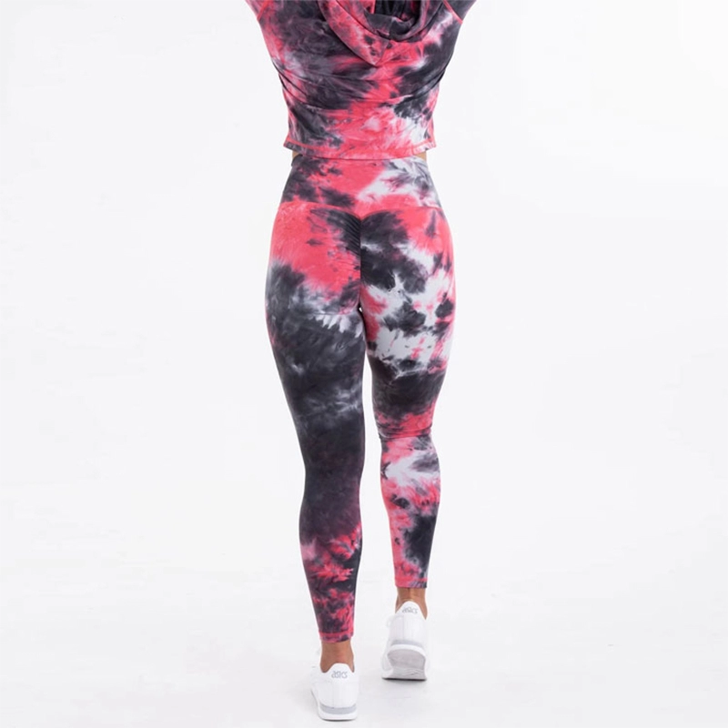 Tie-Dye 2-delige yoga crop dames hoodies set