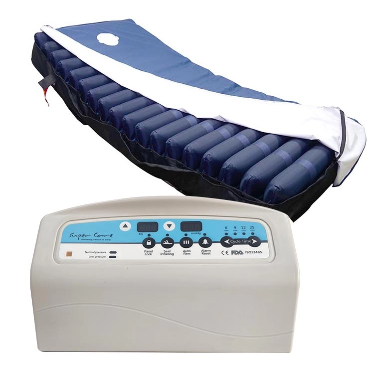 Buisvormige pu wisseldruk gezondheidszorg anti-doorligwonden opblaasbare luchtbed voor icu bed