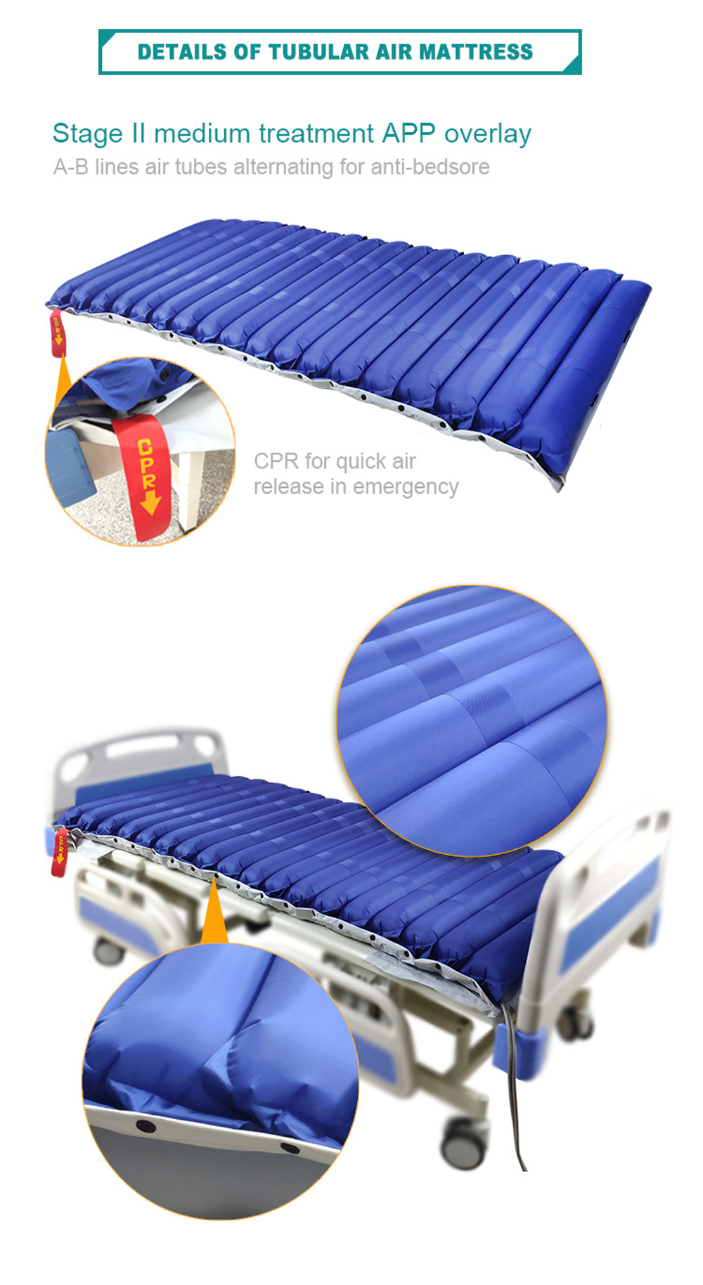 inflatable tpu air mattress for hospital