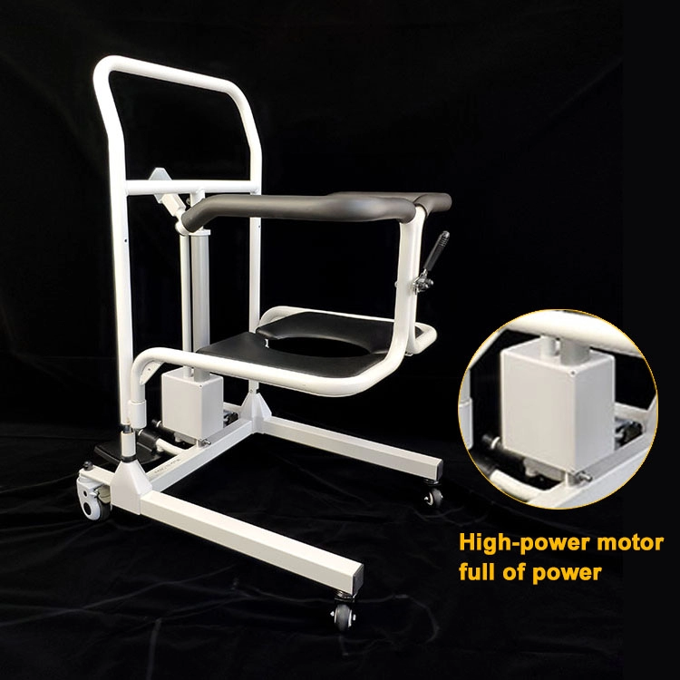 Medische draagbare elektrische gemakkelijk hydraulische beweging wiel toilet apparatuur rolstoel verpleging transfer lift patiënt toiletstoel