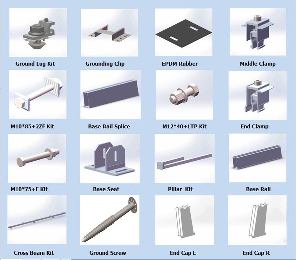 solar ground mounting system components
