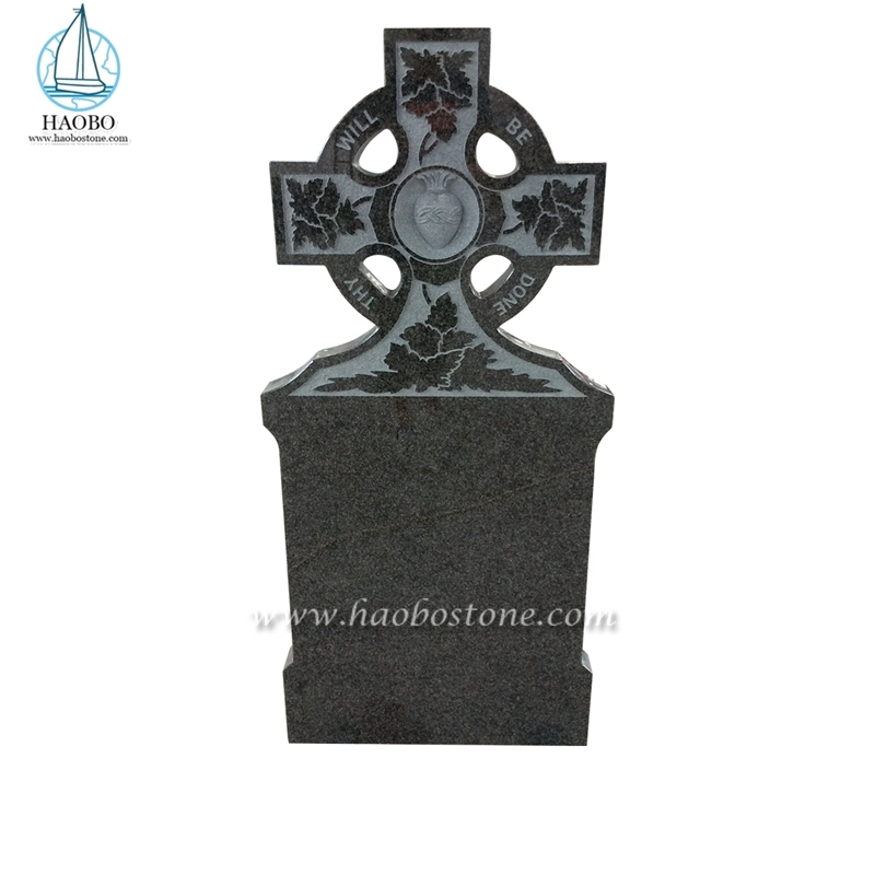 G654 Graniet Keltisch kruis gesneden begrafenis grafsteen