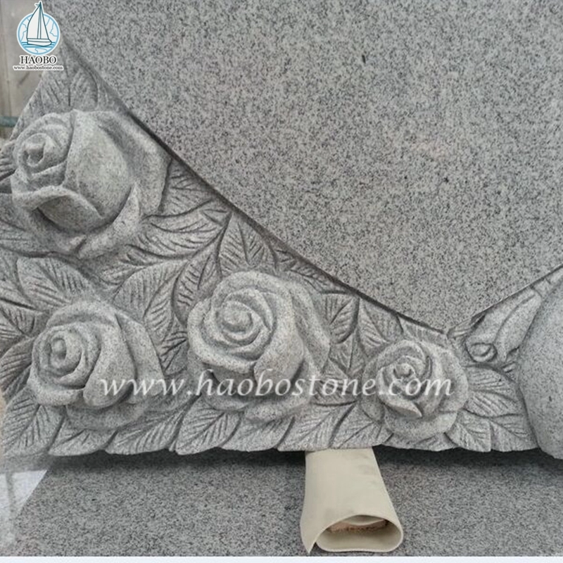 China grijs graniet G633 Angel Rose gesneden grafsteen