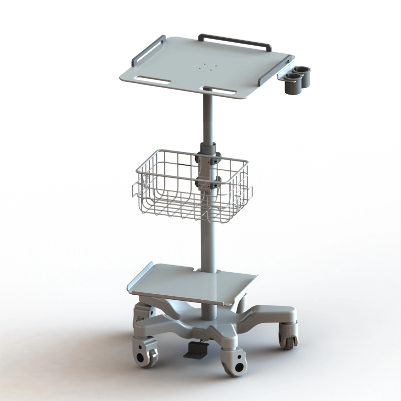 Pneumatische hoogteverstelling multifunctionele ECG-trolley met groot dienblad