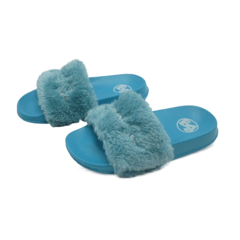 Winter warme kinderen imitatiebont platte dia sandalen