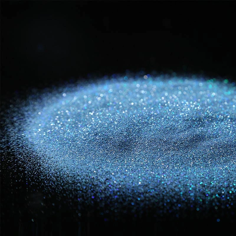 Groothandel laserblauw fijn holografisch glitterpoeder