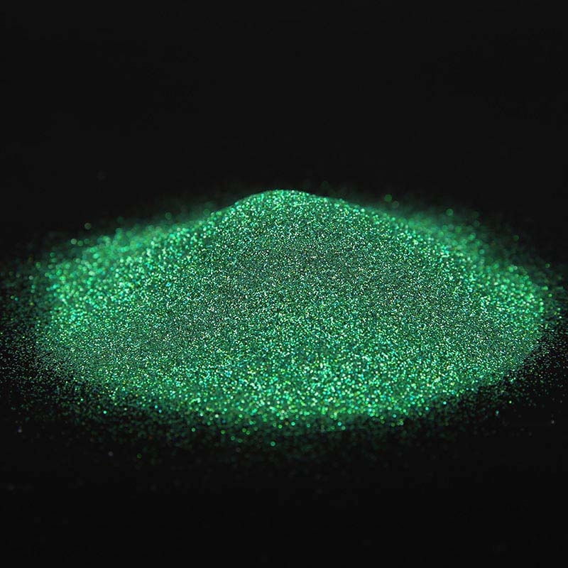 Concurrerend hologram groen hexagon glitterpoeder