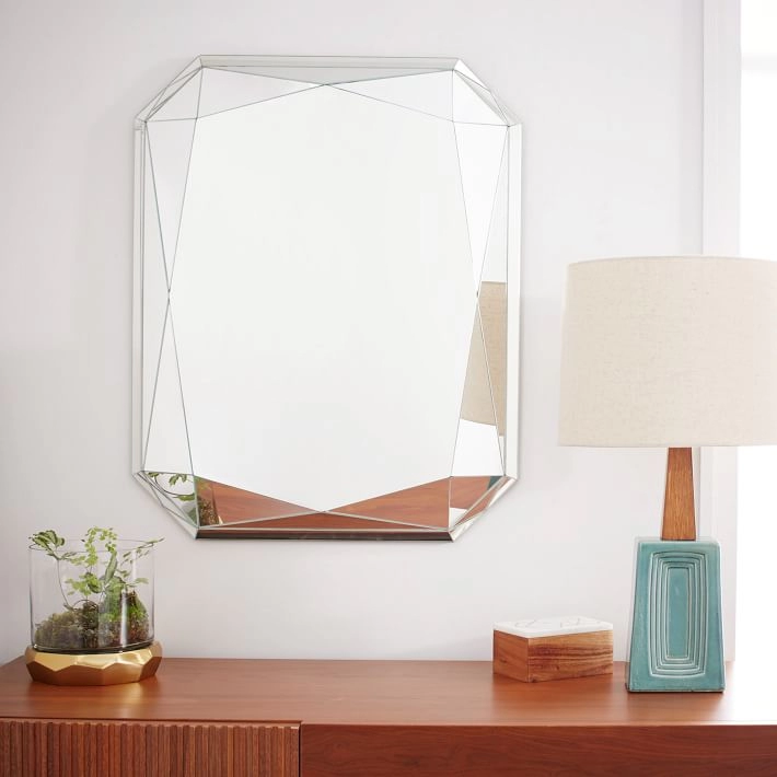 Home Decoratieve frameloze gefacetteerde spiegel Emerald