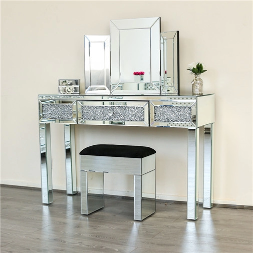 Crystal slaapkamer spiegel console tafel met make-up tafel spiegel
