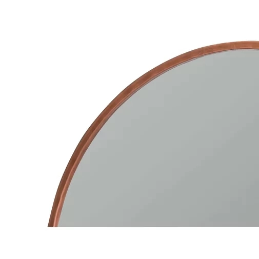 Metalen omlijste gebronsde ronde wandspiegel
