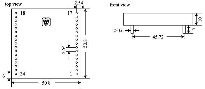 Package specifications (unit: mm) of Synchro/Resolver-Digital Converter (MSDC/MRDC37 series)