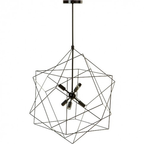 Moderne zwarte geometrische kooi hanglamp