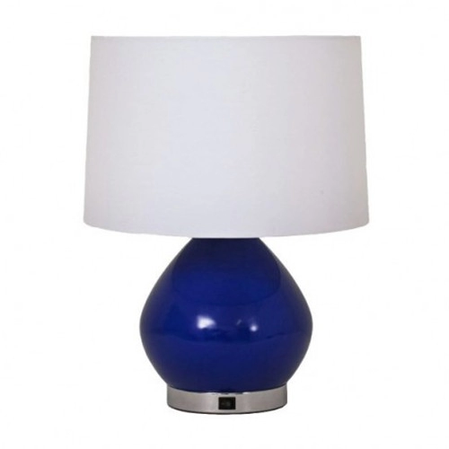 Blauwe keramische tafellamp voor slaapkamer
