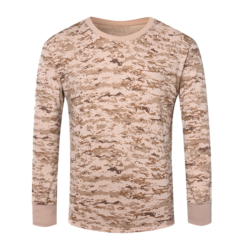 Militaire digitale woestijncamo T-shirt met lange mouwen