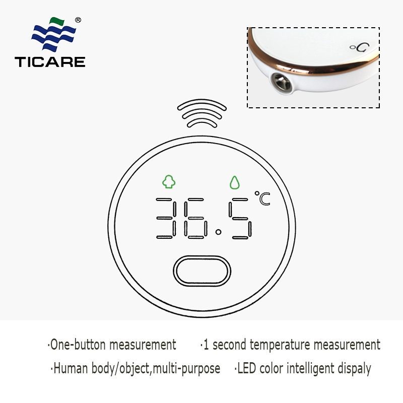 Draagbare ronde vorm no-touch pocket digitale thermometer