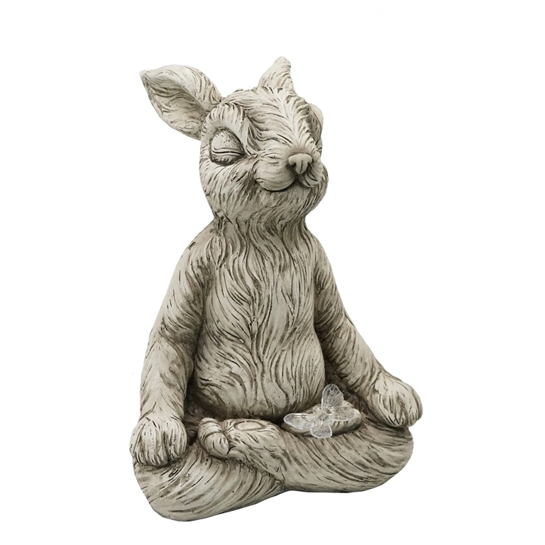 Hars mediteren konijnentuin standbeeld