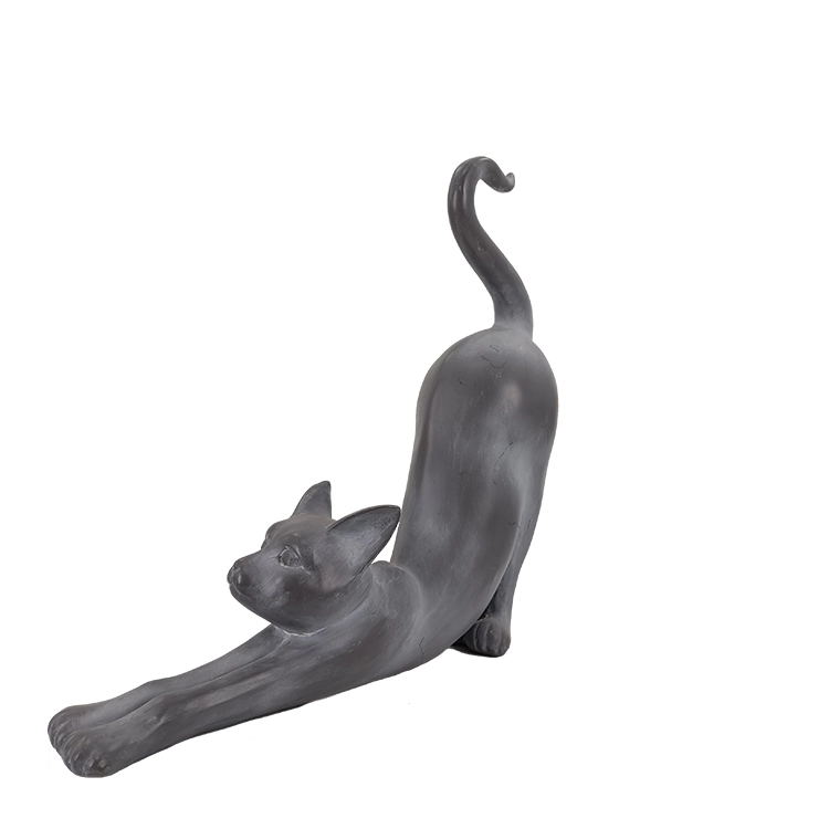 Modern hars dier ornament uitrekkende kat standbeeld