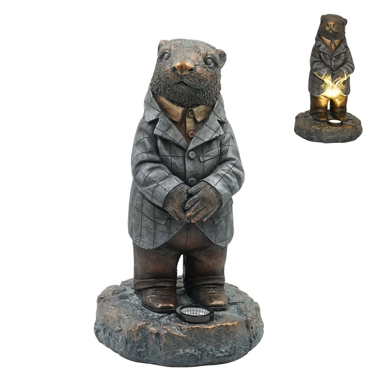 MGO Bronze Otter Zonnetuinbeeldje