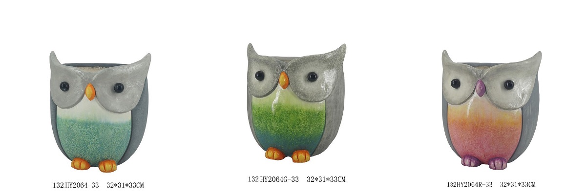 magnesia owl flower pot