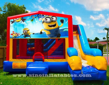 7in1 kids Despicable Me minion bounce house met basketbalring N obstakels erin