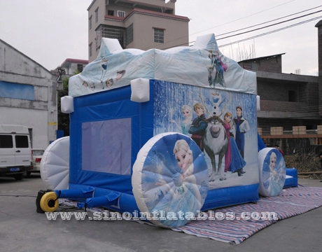 Outdoor kids bevroren koets opblaasbare springkasteel met glijbaan met EN14960 gecertificeerd door Sino Inflatables
