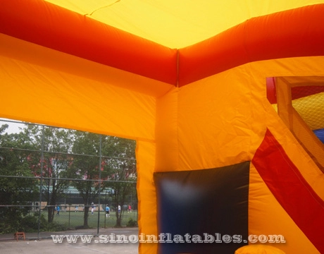 5in1 commerciële opblaasbare combo bounce huis voor kinderen met glijbaan, basketbalring N obstakels binnenin