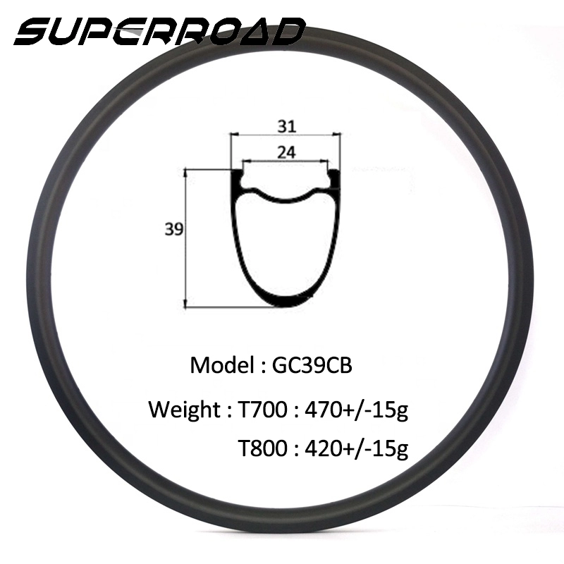 700C Carbon grindvelgen Schijfrem 39 mm