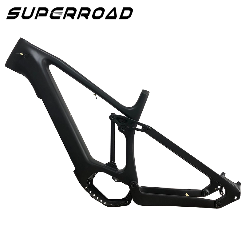 Full Suspension Mid Drive Carbon MTB Enduro Ebike-frame met Bafang M600-motor