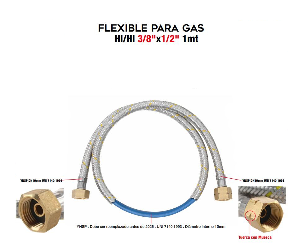 Connector flexibel gas