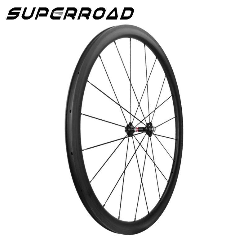 Korting goedkope 23 mm brede 38 mm carbon clincher racewielen