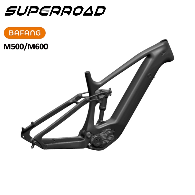 Full Suspension Mid Drive Carbon MTB Enduro Ebike-frame met Bafang M600-motor