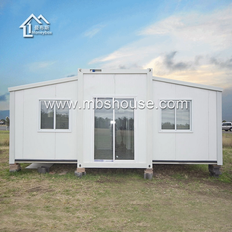 Snel te installeren woonkamer uitbreidbaar containerhuis met twee slaapkamers te koop