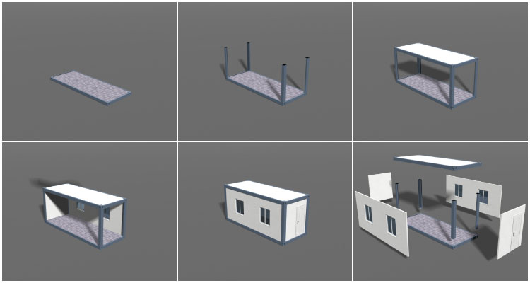 Eenvoudig te installeren prefab modulair containerhuiskantoor
