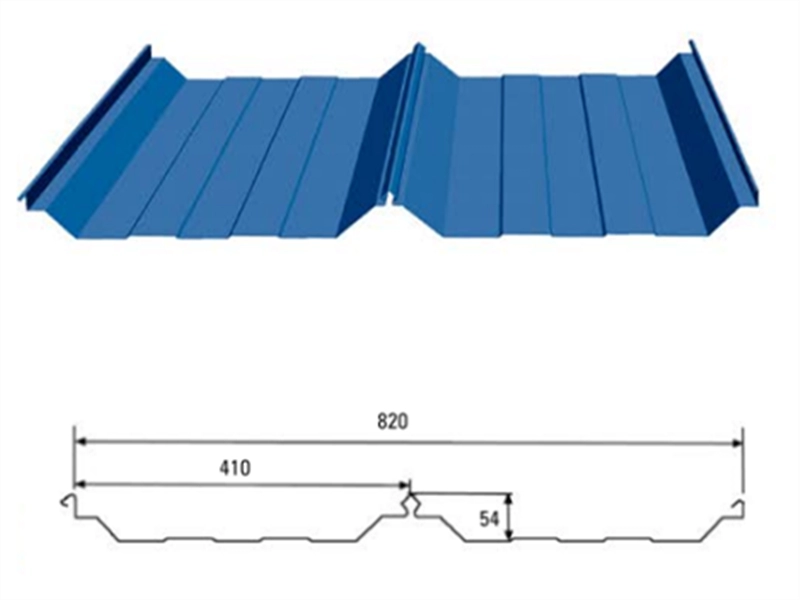 820 Bite Type wandpaneel gegolfde stalen dakplaten